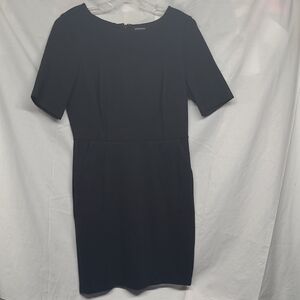 Lands' End Black Short-Sleeve Sheath Dress